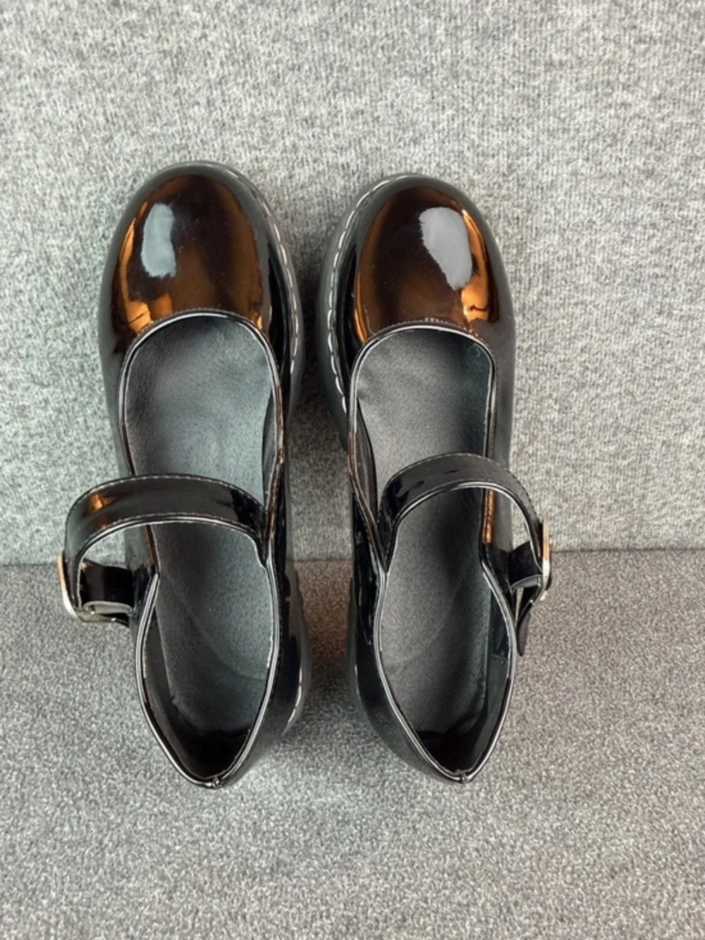 Vegan Patent Leather Mary Jane Platform Flats -‎ Black Size o|EU40